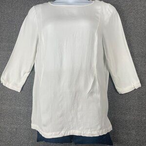 J Jill Top Womens Size XL Ivory Office Career Casual Classic Capsule Minimal